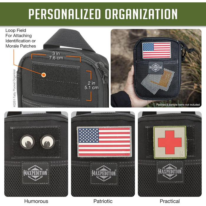 Органайзер Maxpedition Fatty Pocket, чорний, 20 см — кишенькова тактична сумка для спорядження