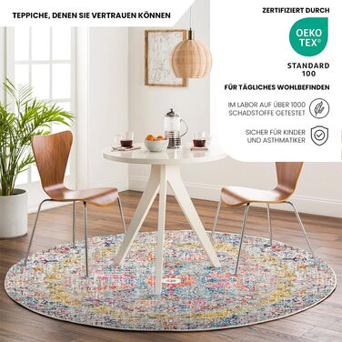 Килимок Livabliss Asmara Vintage 120x170 см - для вітальні, їдальні, спальні, бохо стиль, кольоровий візерунок сірий та помаранчевий