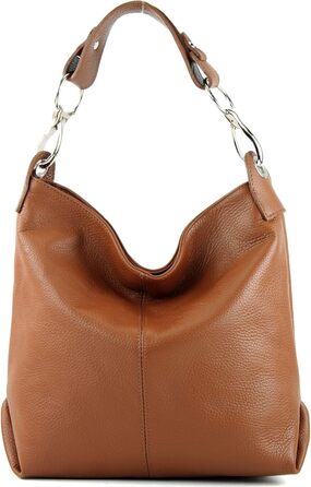 Сумка жіноча шкіряна на плече Modamoda T168, ручної роботи, Італія, колір коньяк