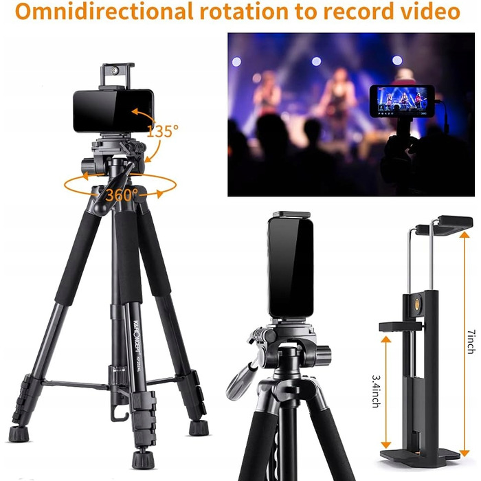 Штатив K&F Concept 175 см, чорний