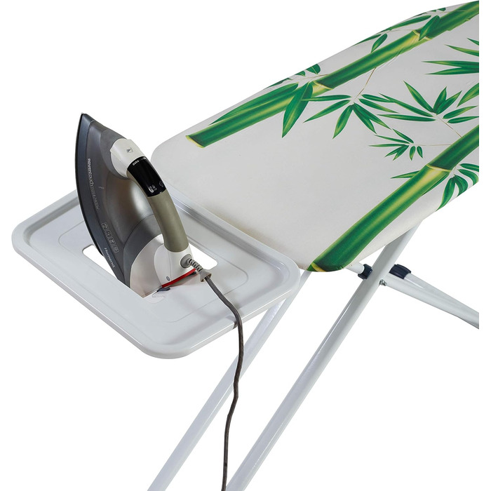 Прасувальна дошка Mabel Home з регулюванням висоти, стійка до пари, з чохлом, білий/зелений, 119,4 x 45,7 см