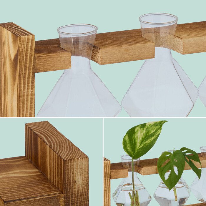 Relaxdays Reagent Tube Vase with Stand