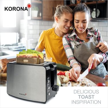 Тостер Korona 21250 з двома слотами | Для приготування тостів та сендвічів | З насадкою для бургерів XXL