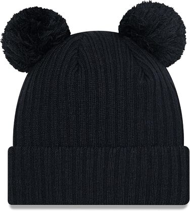 Шапка New Era New York Yankees Rose MLB Double Pom Cuff Knit - жіноча, чорна