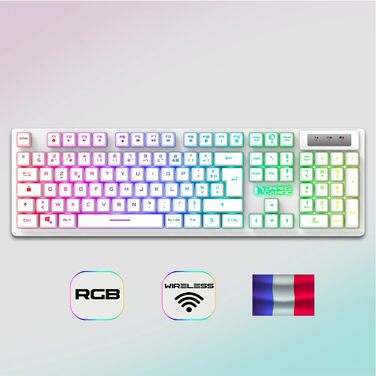Empire Gaming Armor RF800: Бездротовий комплект клавіатури та миші для геймінгу RGB, AZERTY (Французька розкладка)