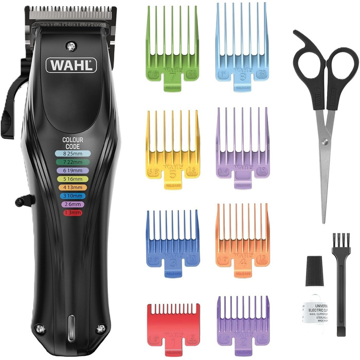 WAHL Animal Color Pro: бездротова машинка для стрижки собак з набором кольорових насадок, тиха, акумуляторна, чорна