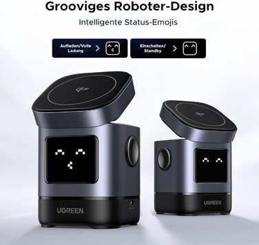 Зарядний станція UGREEN UNO 2-в-1 з сертифікацією Qi2, 15W, сумісна з MagSafe для iPhone 17/16/15/14/13, AirPods 2/3, регульований підставка для зарядки