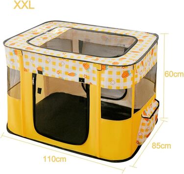 Складаний вольєр для тварин, портативний, для цуценят, собак, кошенят, котів, Indoor/Outdoor, Pop-Up, розмір M (XXL), жовтий