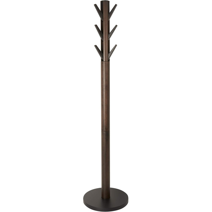 Umbra Flapper Coat Rack – Clothes Rack with 9 Foldable Hooks for Entryway and Office, Wood, White, 57.2 x 57.2 x 165.1 cm, White (Black/Walnut, Single)