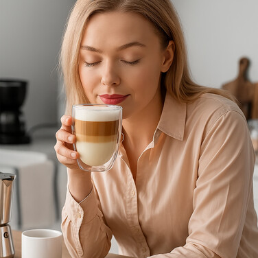 Relaxdays Double-Walled Latte Macchiato Glasses