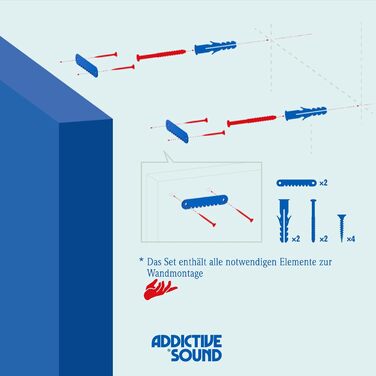 Акустична панель Addictive Sound Schallabsorber Wand Standard для стін та стелі, звукопоглинаюча панель класу A, світло-сіра, 100x50x11 см