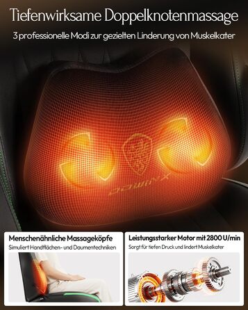 Ігрове крісло Dowinx з масажем, ергономічне, до 135 кг, зелене