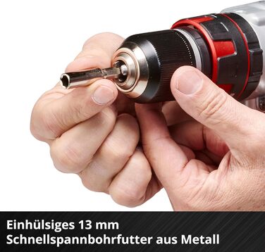 Акумуляторний дриль-шуруповерт Einhell TE-CD 18 Li-i Brushless Power X-Change з ударною функцією, Li-Ion, 18 V, 2 швидкості, 60 Nm, LED-ліхтар, кейс, 2 x 2.0 Ah акумулятори та зарядний пристрій