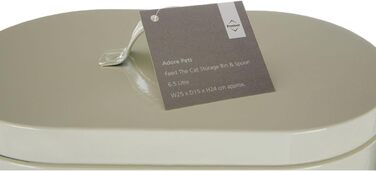 Контейнер для корму для тварин Premier Housewares, 6.5 л, метал, кремовий, з ложкою