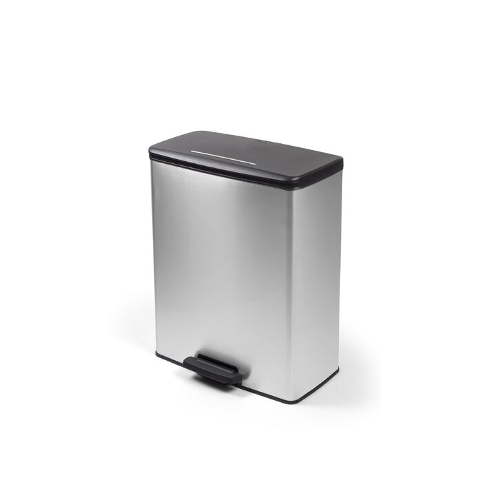 Сміттєвий кошик Curver Deco Bin, пластиковий, 65 л, сріблястий