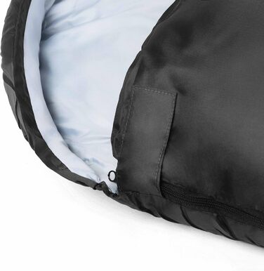 Спальний мішок мумії, ультралегкий, компактний, чорний. Підходить для дітей та дорослих, для активного відпочинку та кемпінгу.