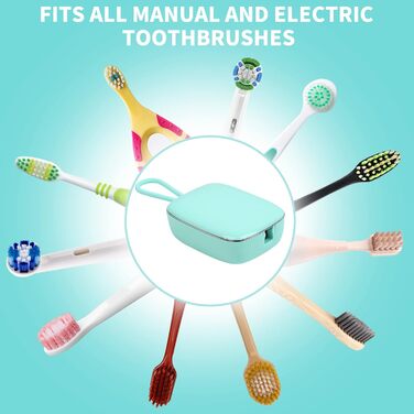Toothbrush Covers, Portable Toothbrush Holder with Cleaning Light, Rechargeable Travel Toothbrush Box with Holder for Home and Travel or Business Trips (White) (Blue)