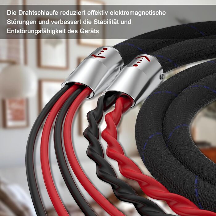 Акустичний кабель HiFi Biwire 2xBanana - 4xBanana, 3м, позолочені банани