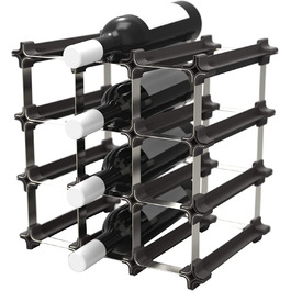 Wine rack, stainless steel, silver, 49.5 x 49.5 cm, 25-unit (9er Small Kit Wine Rack)