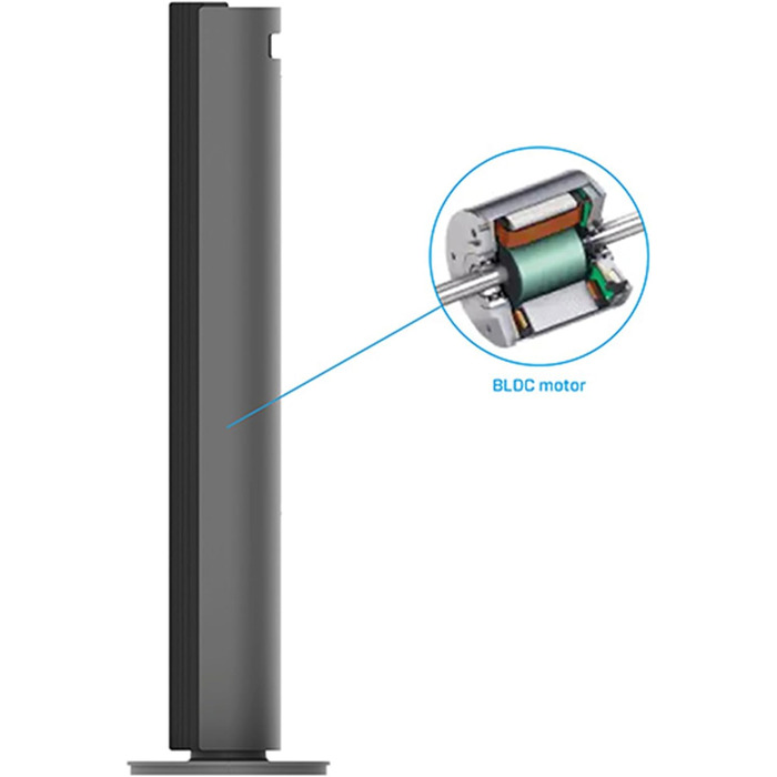 Вентилятор вежовий Smart Clean Air Optima CA-407 Luxus з фільтром, сірий/чорний - до 500 м³/год, з керуванням зі смартфона