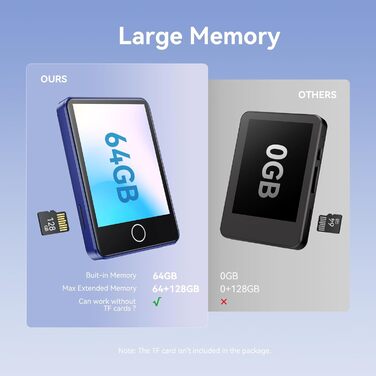 MP3 плеєр GPTEK з Bluetooth 5.3, 2.8