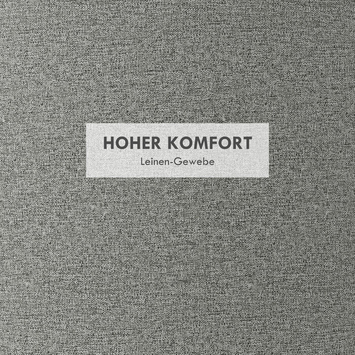 HOMCOM Пуф-оттоманка круглий з оббивкою з тканини під льон, сірого кольору, з місцем для зберігання та відкидною кришкою, діаметром 56 см та висотою 42 см, ідеально підходить для вітальні або спальні.