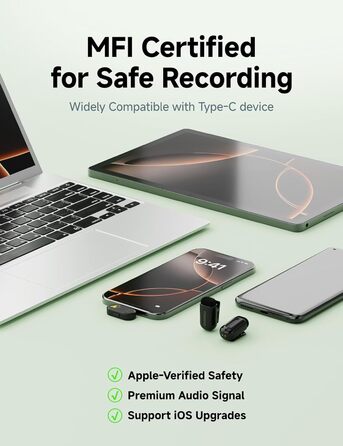 Мікрофон MAONO Wave T1 Mini USB-C: Бездротовий мікрофон для iPhone, Android, YouTube, Vlog (30 годин роботи)