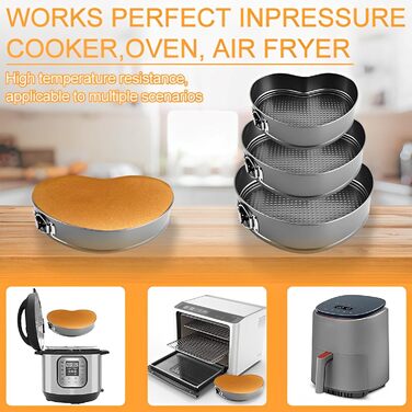 Набір форм для випічки торти та випічки, квадратні, чорні, металеві, знімний дно, антипригарне покриття, 20/22/24 см