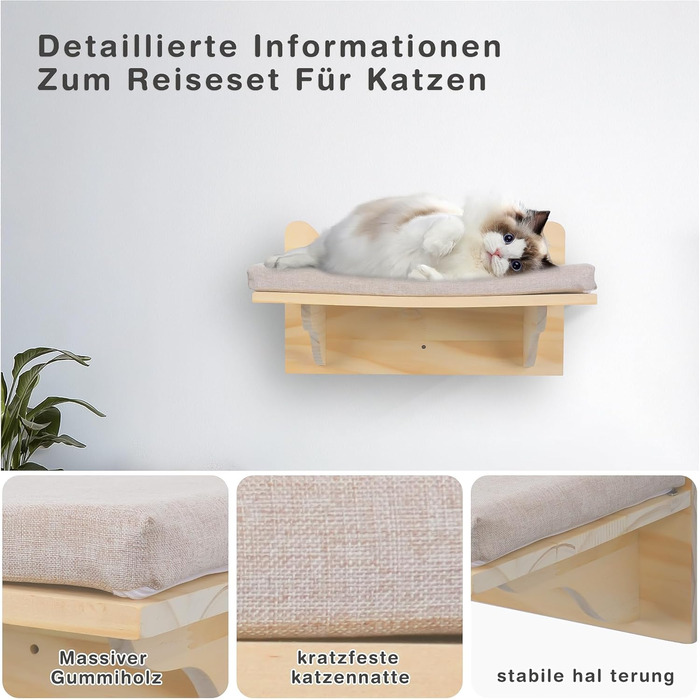 Кігтеточка-стінка для котів, велика полиця для кріплення до стіни, 38 x 27 см