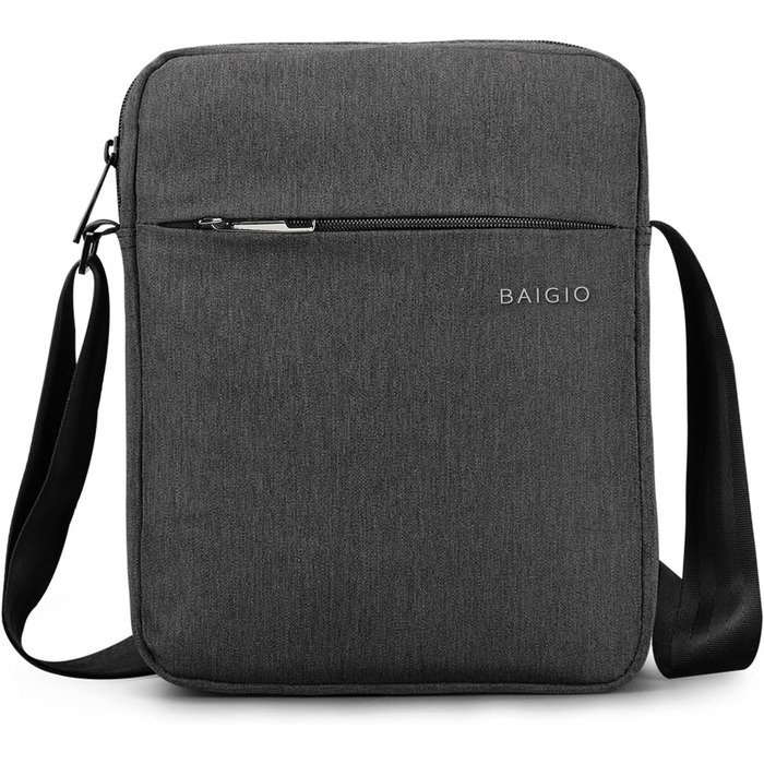 Чоловіча сумка на плече BAIGIO Oxford: компактна, з відділенням для iPad та регульованим ремінцем (чорна)