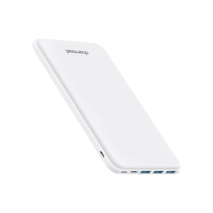 Power Bank Charmast 26800mAh, Slim – Зовнішній акумулятор з USB-C, 4 виходи, 3 входи, для iPhone, iPad, Samsung (Білий)