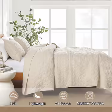 DJY California King Bedding Set with Pillowcases, Oversized, Light Brown, Cream, Lightweight, Soft, Daybed Cover, Quilt, Bedspread, Bedspread, Bedspread, Bedspread, Duvet Cover, Duvet Cover, All Season, (Queen (90