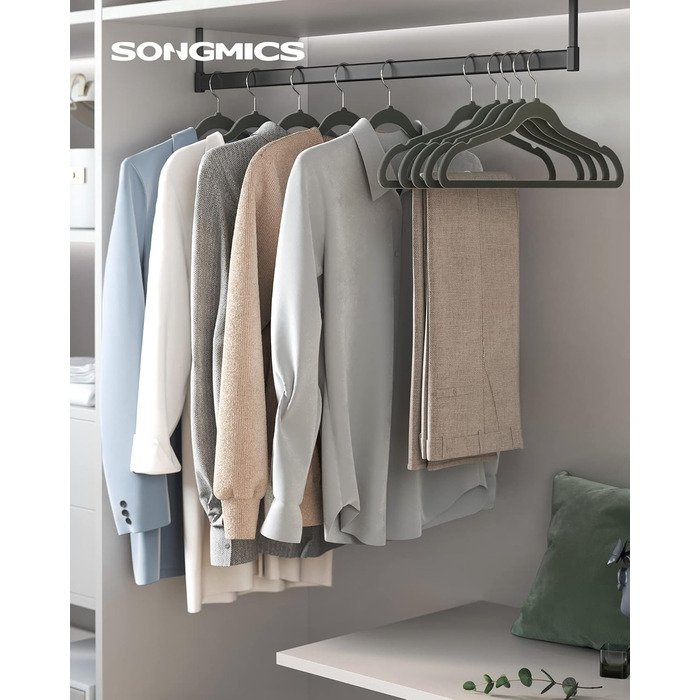 Вішалки Samt SONGMICS, набір 30 шт., 41.5 см, для одягу (пальто, костюмів, сорочок), сірі, поворотні