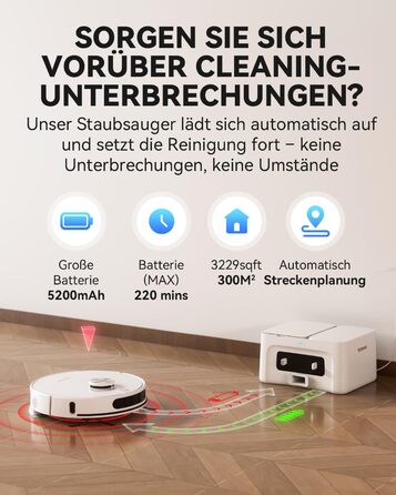 Робот-пилосос Tesvor S8MAX 3-в-1 з функцією миття підлоги, 8000Pa, LiDAR-навігація, 240 хвилин роботи, керування через додаток/Alexa, самостійна вивантаження сміття, 2.5L, для великих приміщень та домогосподарств з тваринами