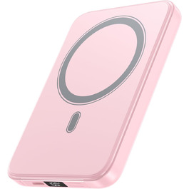 Power Bank A ADDTOP 10000mAh з PD 20W, USB-C, бездротова зарядка та LED дисплеєм (Рожевий)