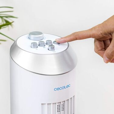 Турбовентилятор Cecotec EnergySilence 8090 Skyline: 60 Вт, 84 см, осциляція, мідний двигун, 3 швидкості, білий