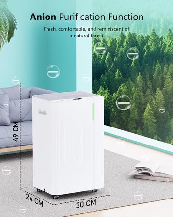 Електричний осушувач повітря для дому, квартири, підвалу. Тиха робота, 3 режими, таймер 24г, автоматична відтавлювання, 20л/день