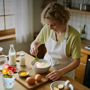Ceramic Measuring Spoon Set in Jar – Cute Measuring Cups, Spoons for Dry and Wet Ingredients, 1 Tablespoon, 1 Teaspoon, 1/2 Teaspoon, 1/4 Teaspoon, 1 Cup