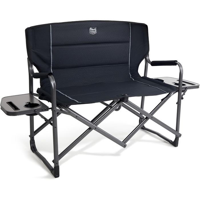 Крісло для кемпінгу Timber Ridge на 2 особи, розкладне, 300 кг, для риболовлі, пікніків, фестивалів, з бічним столиком