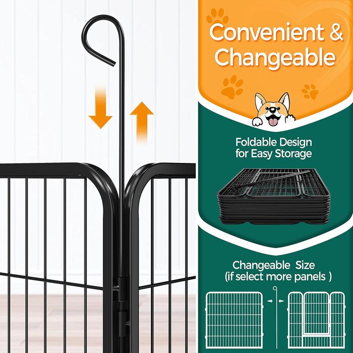 Клітка для цуценят Yaheetech 12-ти кутова, 80 см, вольєр для собак, переносне огородження