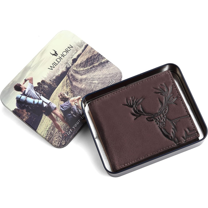 Чоловічий шкіряний гаманець WildHorn Antlers Hunter (темно-коричневий)