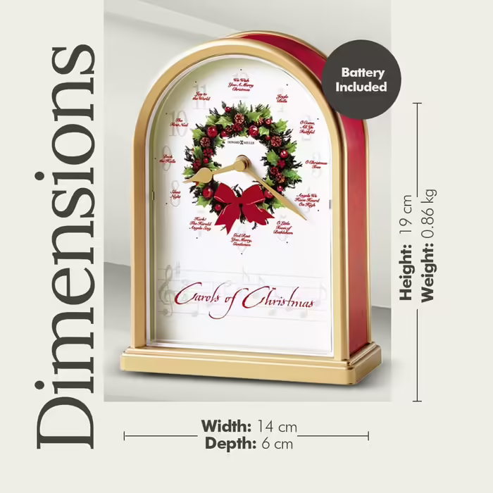Howard Miller 645-424 Christmas Carols II Table Clock from