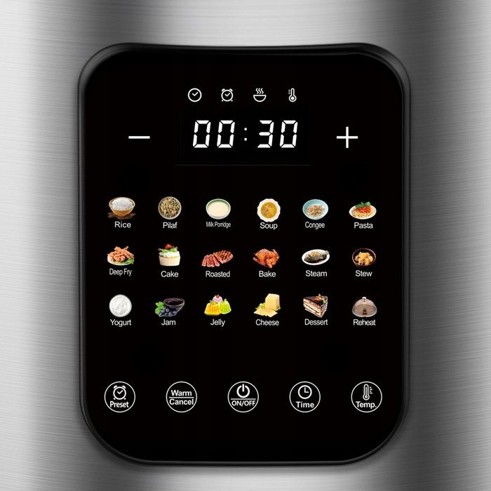 Мультиварка TurboTronic 860 Вт, 5 л, 18 програм, срібляста
