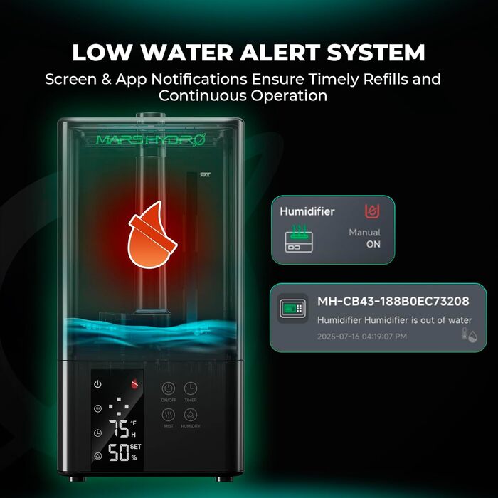 Увлажнитель воздуха MARS HYDRO New Plant 6L с регулировкой влажности, таймером, ультразвуком, без протечек для теплицы, гроубокса, indoor выращивания