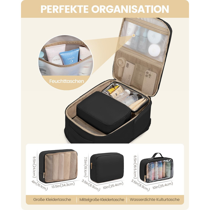 Чорний жіночий рюкзак OVEVOOK для подорожей, 40 л, для ноутбука 17