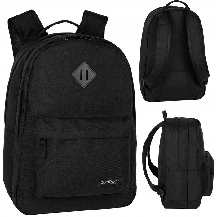 Багатовідсіковий шкільний рюкзак CoolPack, чорний з жовтими та золотистими акцентами, 27 л