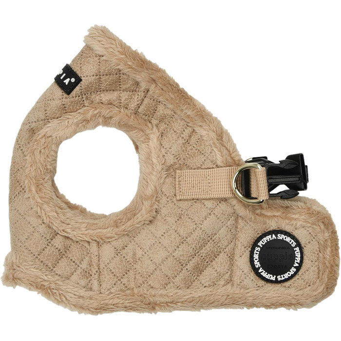 Нашийник для собак Puppia Douglas, Step-in, теплий, зимовий, вільний крій, в забавний візерунок у вигляді ромбічних фігур, для маленьких та середніх собак, бежевий, розмір M