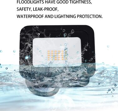 LED Floodlights Outdoor, LED Floodlights 100W, LED Outdoor Floodlights IP65 Waterproof, LED Spotlights 10000LM, LED Spotlights Outdoor 3000K Warm White, for Backyard, Garage, Hallway, Garden [Black]