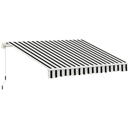 Outsunny Balcony Awning, 3.95 x 2.45 x 3.50 m, UV-resistant, suitable for all surfaces, awning with hand crank, aluminum, polyester, blue
