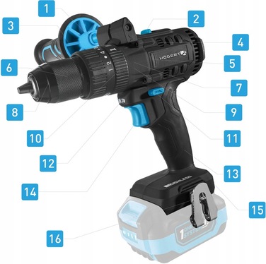 Акумуляторний шуруповерт Hoegert Technik 18 V HT2E223-B24